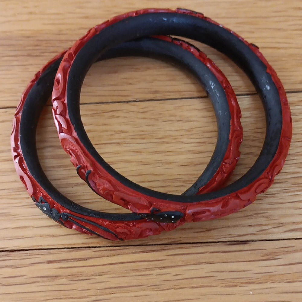 Vibrant Red and Black Bracelets